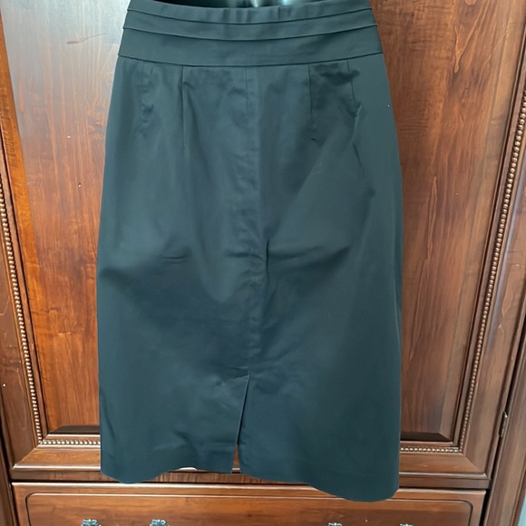 Club Monaco black pencil skirt fully lined waistband pleated 97% cotton Sz 6 - Picture 2 of 6